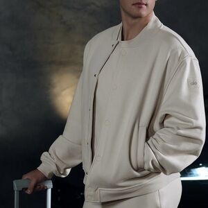 ALO Yoga Men's Beige Bomber Jacket